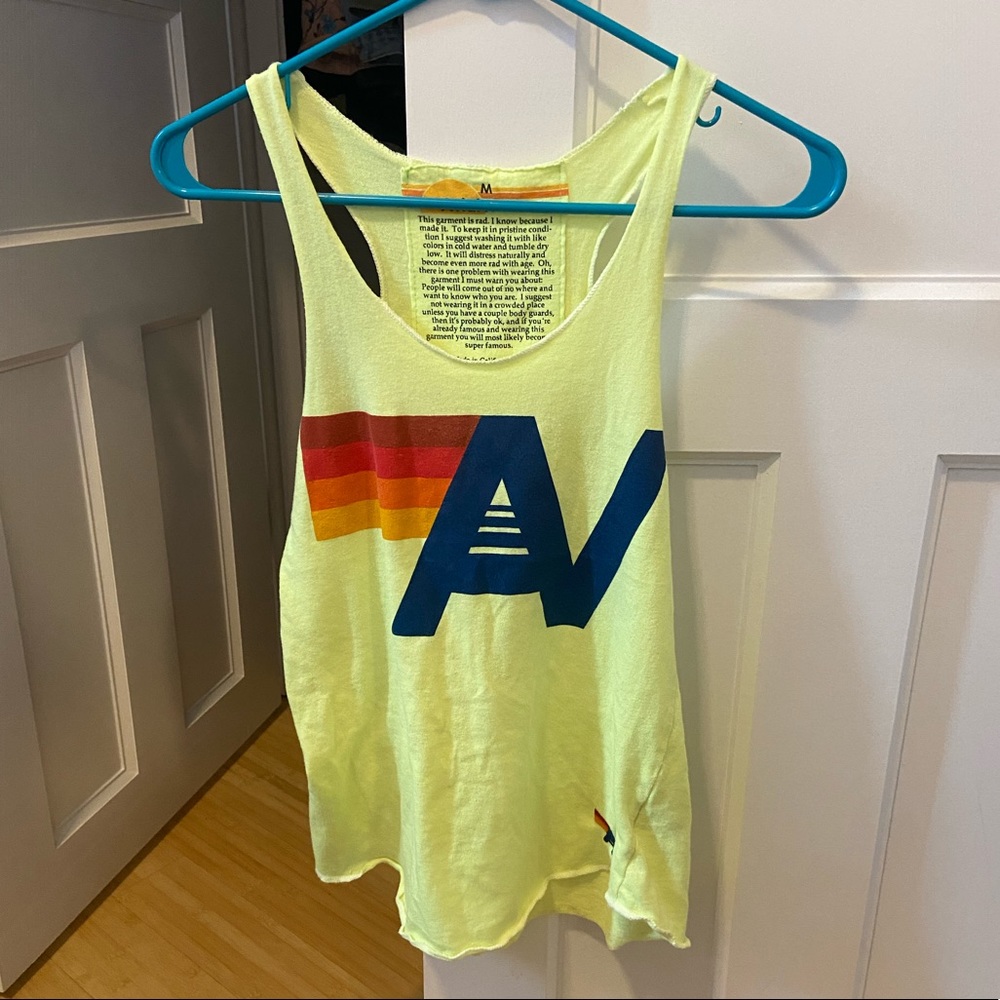 Aviator Nation neon racer back tank - worn once!!